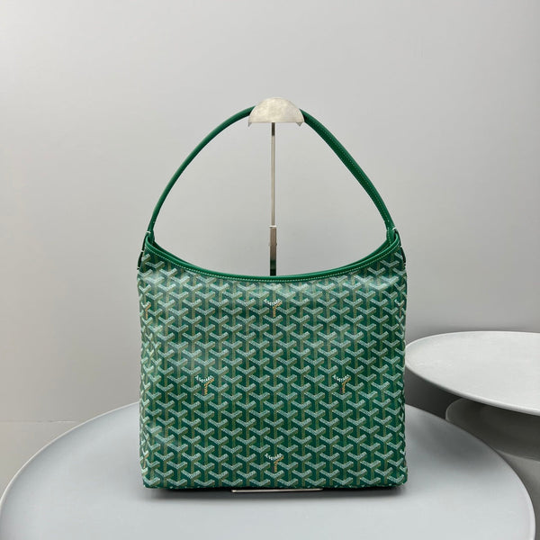 HOBO BOHÈME 34 IN GREEN GOYARDINE CANVAS AND CALFSKIN