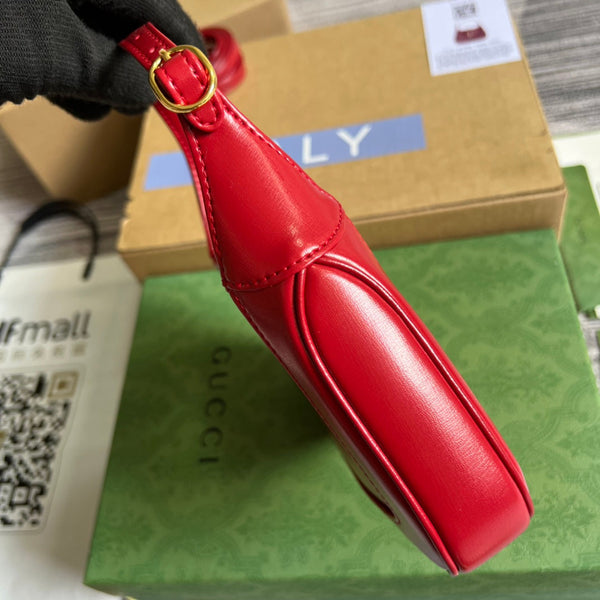 BORSA A TRACOLLA GG JACKIE MINI 19 IN PELLE DI VITELLO ROSSO CILIEGIA