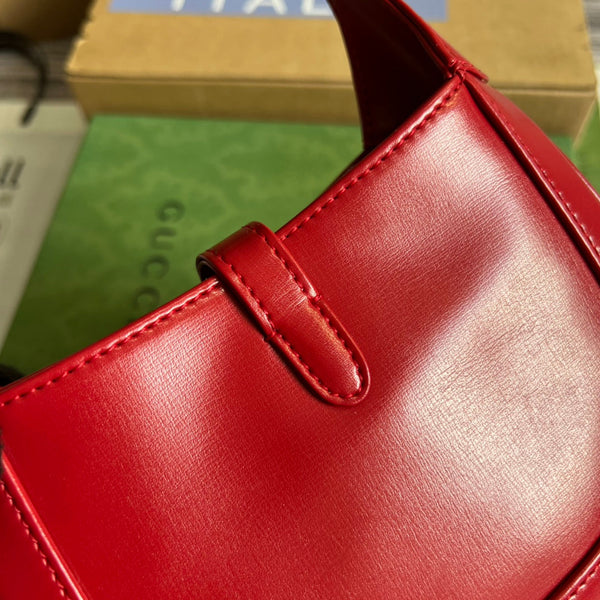 BORSA A TRACOLLA GG JACKIE MINI 19 IN PELLE DI VITELLO ROSSO CILIEGIA