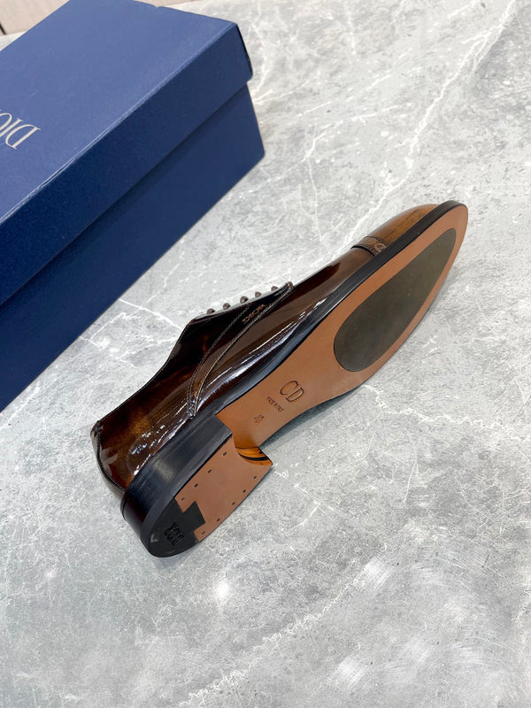 CD TIMELESS OXFORD OMBRE CARAMEL EMBOSSED CALFSKIN