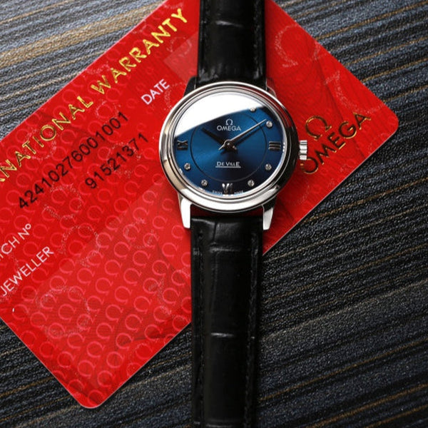 Omega De Ville 27.4mm Blue Dial Leather
