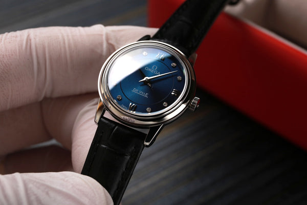 Omega De Ville 27.4mm Blue Dial Leather