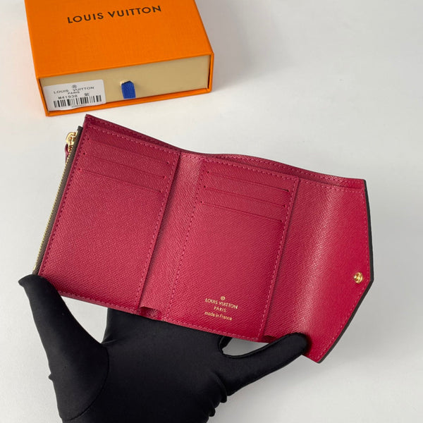 LV M41938 Victorine Wallet Brown Purple-red Monogram Canvas 221673