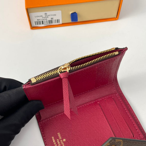 LV M41938 Victorine Wallet Brown Purple-red Monogram Canvas 221673