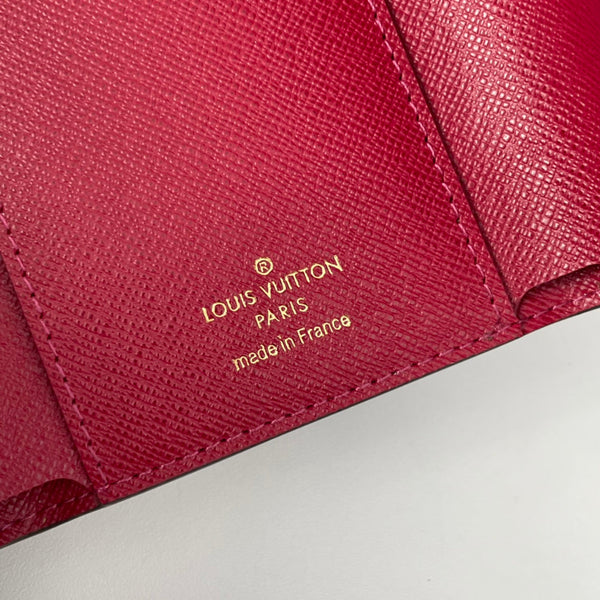 LV M41938 Victorine Wallet Brown Purple-red Monogram Canvas 221673