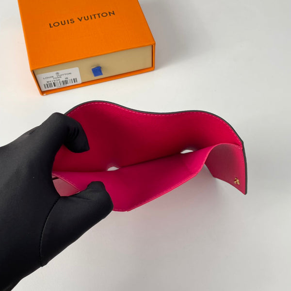 LV M41938 Victorine Wallet Brown Rose Red Monogram Canvas 221675