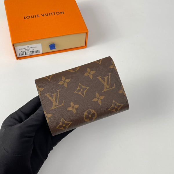 LV M41938 Victorine Wallet Brown Rose Red Monogram Canvas 221675