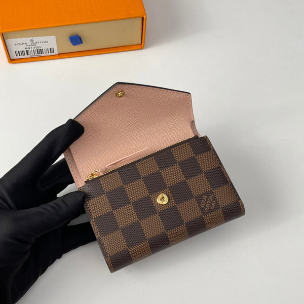 LV N61700 Cardboard Victorine Wallet Brown Ballet Pink Monogram Canvas 221677