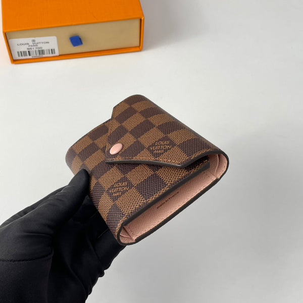 LV N61700 Cardboard Victorine Wallet Brown Ballet Pink Monogram Canvas 221677