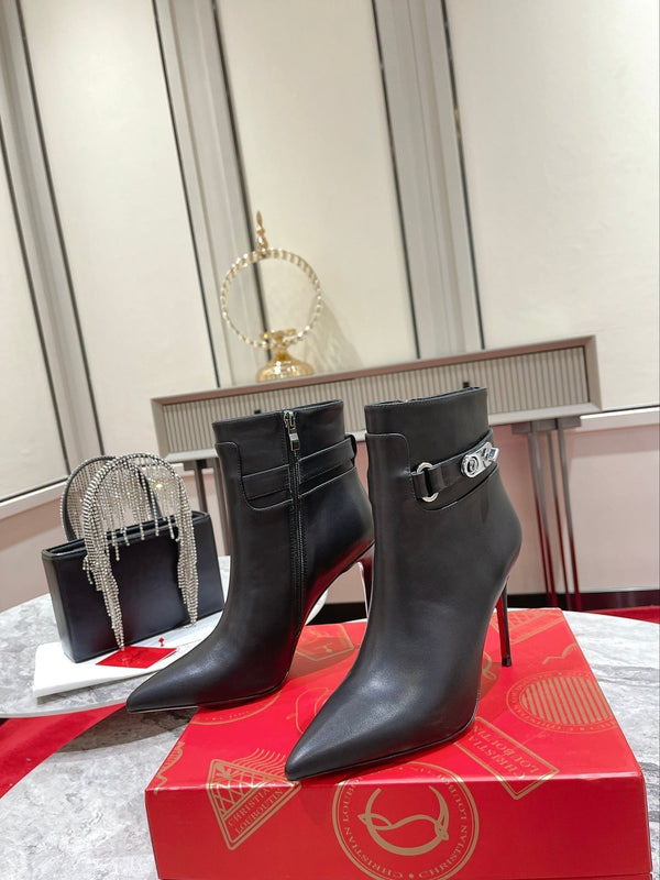 CL Lock So Kate Ankle Boots 100mm Calf Leather Black