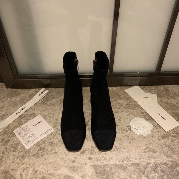 CC Ankle Boots 50mm Black Suede And Lycra Fabric 940055