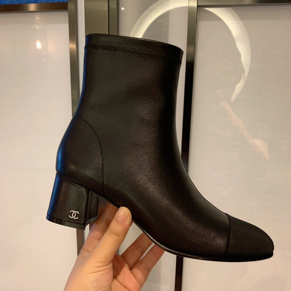 CC Ankle Boots 50mm Black Lambskin And Lycra Fabric 940057