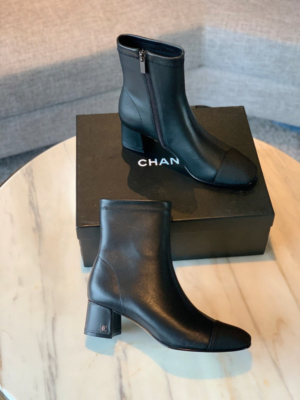 CC Ankle Boots 50mm Black Lambskin And Lycra Fabric 940057