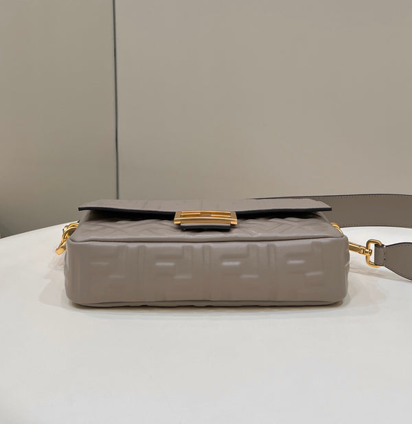 Baguette 27cm Dove Grey Lambskin Gold Hardware