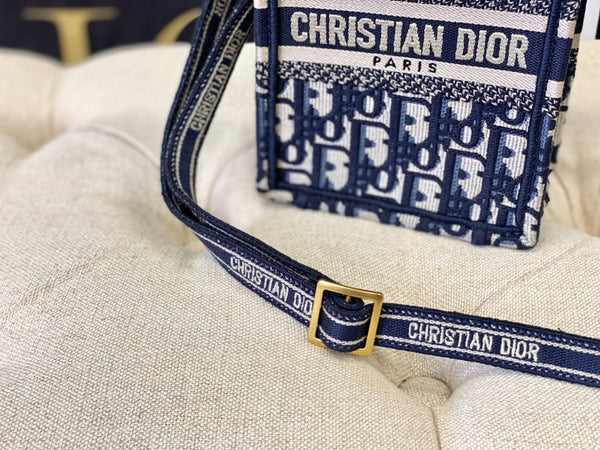 BORSA LADY 18 IN JACQUARD OBLIQUO BLU