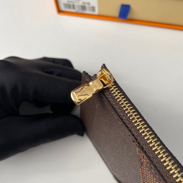 LV N30271 Coin Card Holder Brown Damier Ebene Canvas 221509