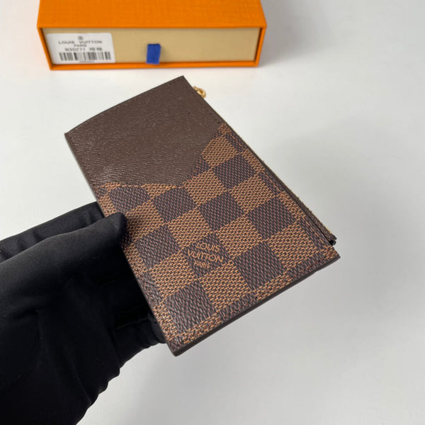 LV N30271 Coin Card Holder Brown Damier Ebene Canvas 221509