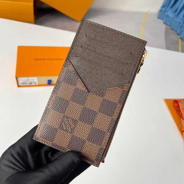 LV N30271 Coin Card Holder Brown Damier Ebene Canvas 221509