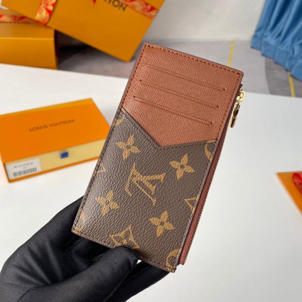 LV M64038 Coin Card Holder Brown Monogram Canvas 221506