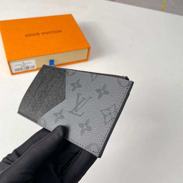 LV M69533 Coin Card Holder Grey Black Monogram Canvas 221510