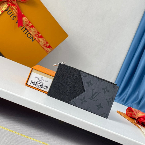 LV M69533 Coin Card Holder Grey Black Monogram Canvas 221510