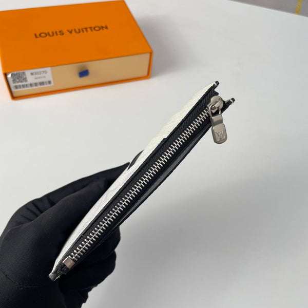 LV M30270 Coin Card Holder Gray White Monogram Canvas 221512