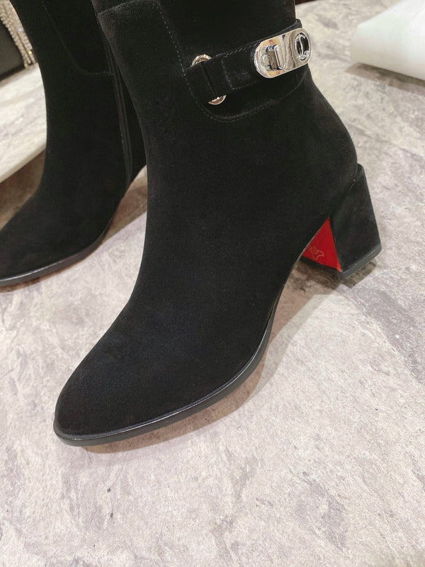 CL Lock Botta 70 mm Knee-High Boots Suede Black