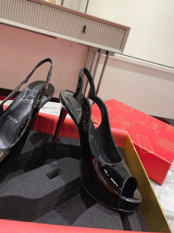 CL Pumps Hot Chick 120 mm Black/lin Black Patent leather