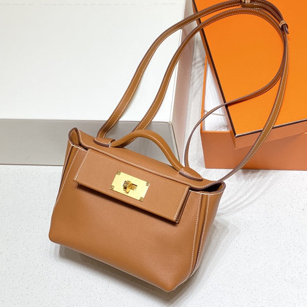 HM Mini 24 Sur 24 Bag 21cm Gold Swift Cowhide Gold Hardware 250264
