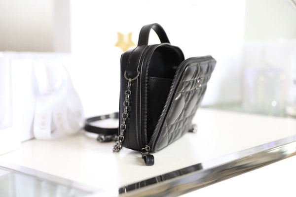 CARO BOX BAG 19 IN BLACK CALFSKIN