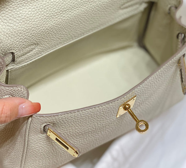 HM Mini Kelly 20cm Cream Togo Leather Gold Hardware