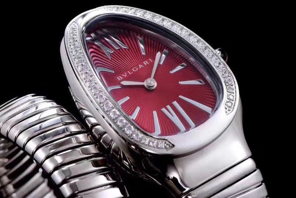 serpenti tubogas 35mm stainless steel diamond bezel double spiral