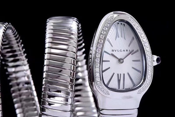 serpenti tubogas 35mm stainless steel diamond bezel double spiral