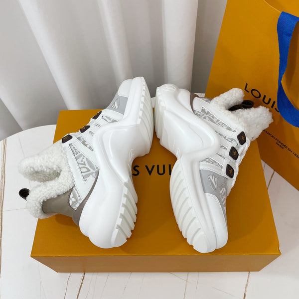 LV Archlight Sneaker Bianco Mix Grigio Monogramma Pelle di Agnello