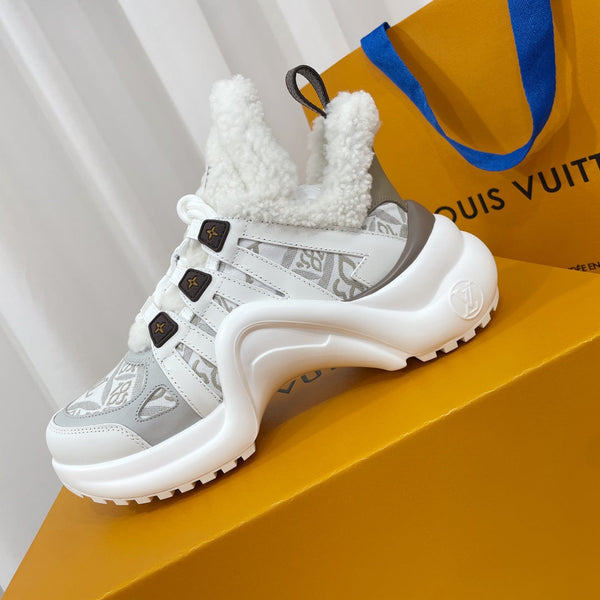 LV Archlight Sneaker Bianco Mix Grigio Monogramma Pelle di Agnello