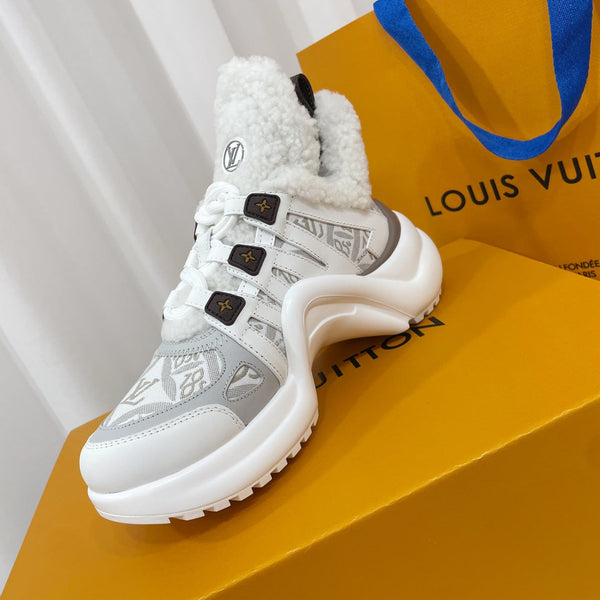 LV Archlight Sneaker Bianco Mix Grigio Monogramma Pelle di Agnello