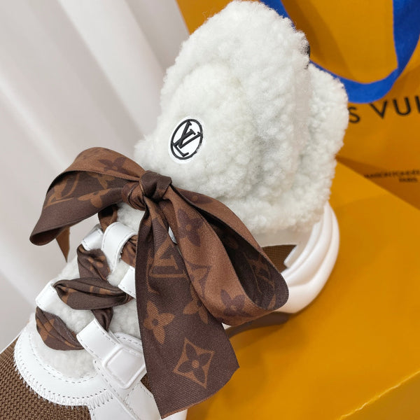 LV Archlight Sneaker Bianco Mix Marrone Monogramma Papillon Pelle di Agnello