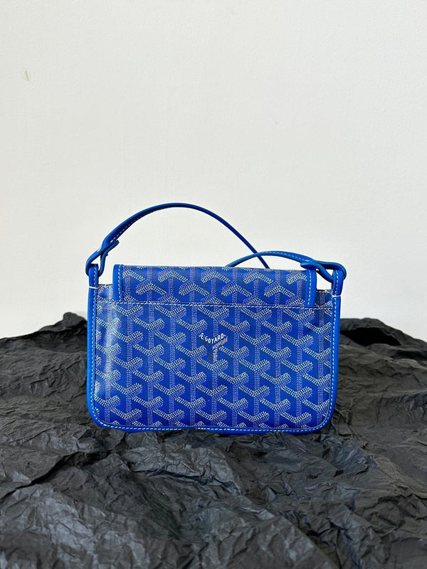 PLUMET POCKET WALLET 20 IN SAPPHIRE BLUE GOYARDINE CANVAS AND LAMBSKIN TRIM