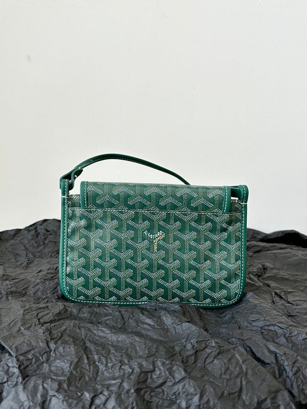 PLUMET POCKET WALLET 20 IN GREEN GOYARDINE CANVAS AND LAMBSKIN TRIM