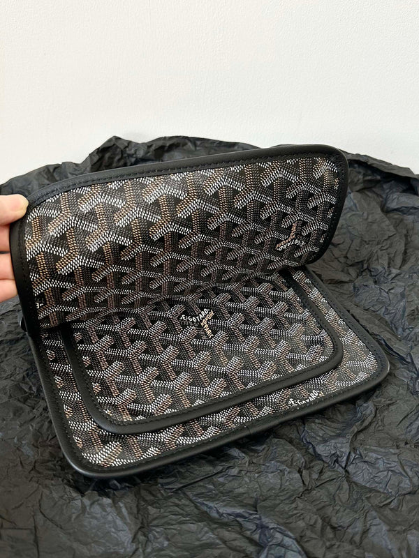 PLUMET POCKET WALLET 20 IN BLACK GOYARDINE CANVAS AND LAMBSKIN TRIM