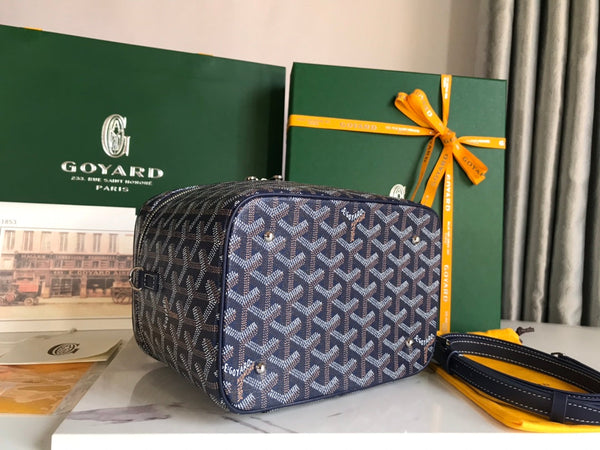 MUSE VANITY CASE 20 IN NAVY BLUE GOYARDINE CANVAS