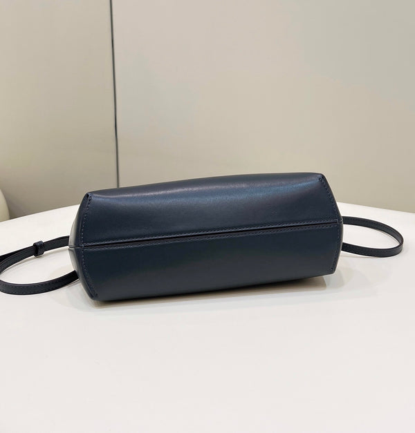 FENDI FIRST SMALL 26 BLACK LEATHER BAG WITH EXOTIC DETAILS