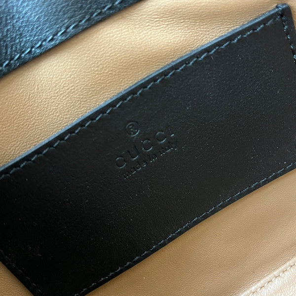 gg jackie mini 19cm black calfskin with chain