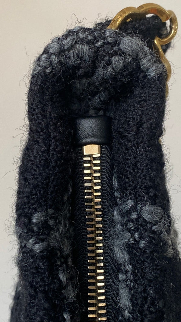 CC 2025 hobo handbag 24 black gray wool