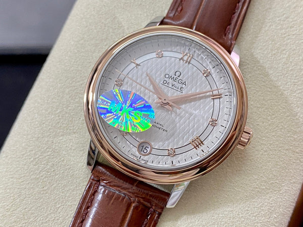 Omega De Ville 32,7 mm oro rosa quadrante bianco