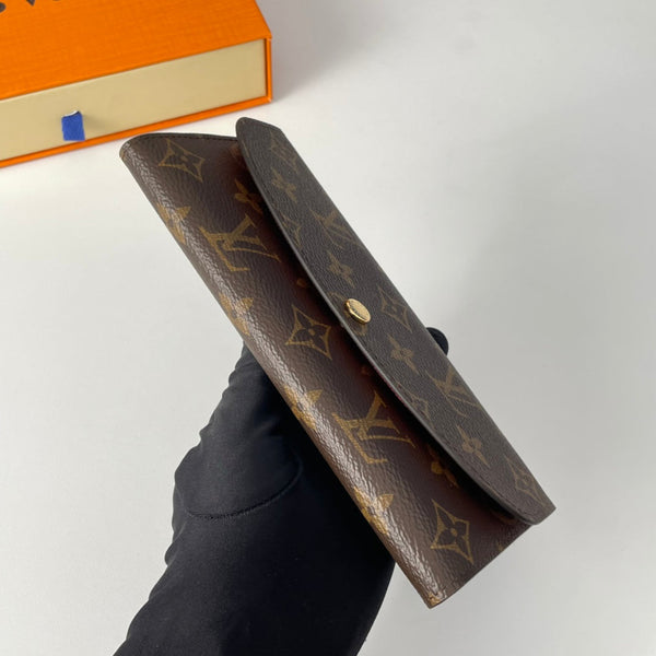 LV M60696 Emilie Wallet Brown Red Monogram Canvas 221661