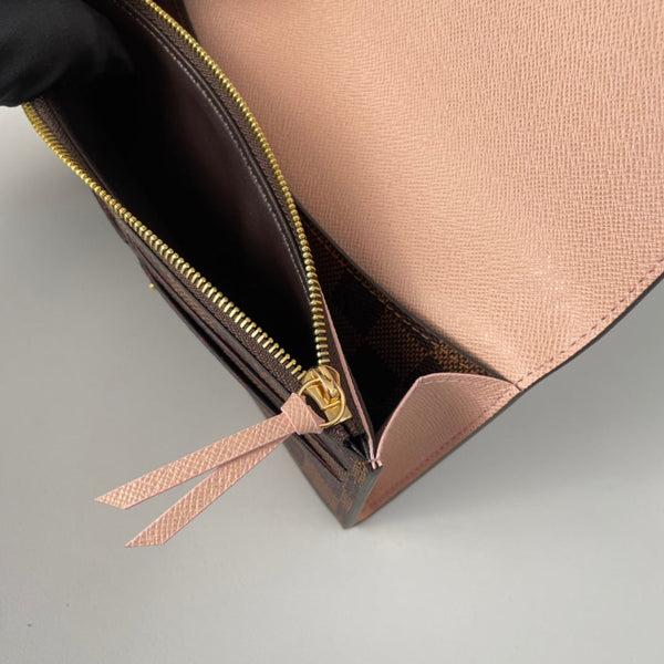 LV N60214 Emilie Wallet Brown Pink Monogram Canvas 221665