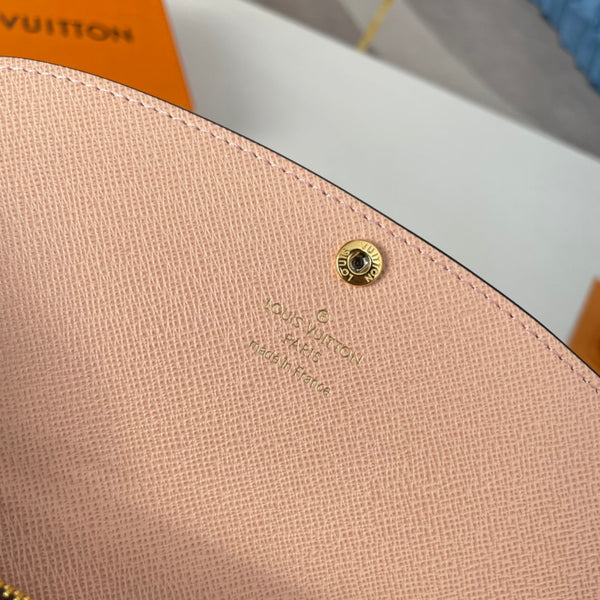 LV N60214 Emilie Wallet Brown Pink Monogram Canvas 221665