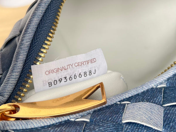 mini jodie 28 blue denim lambskin