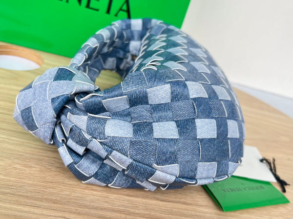 mini jodie 28 blue denim lambskin